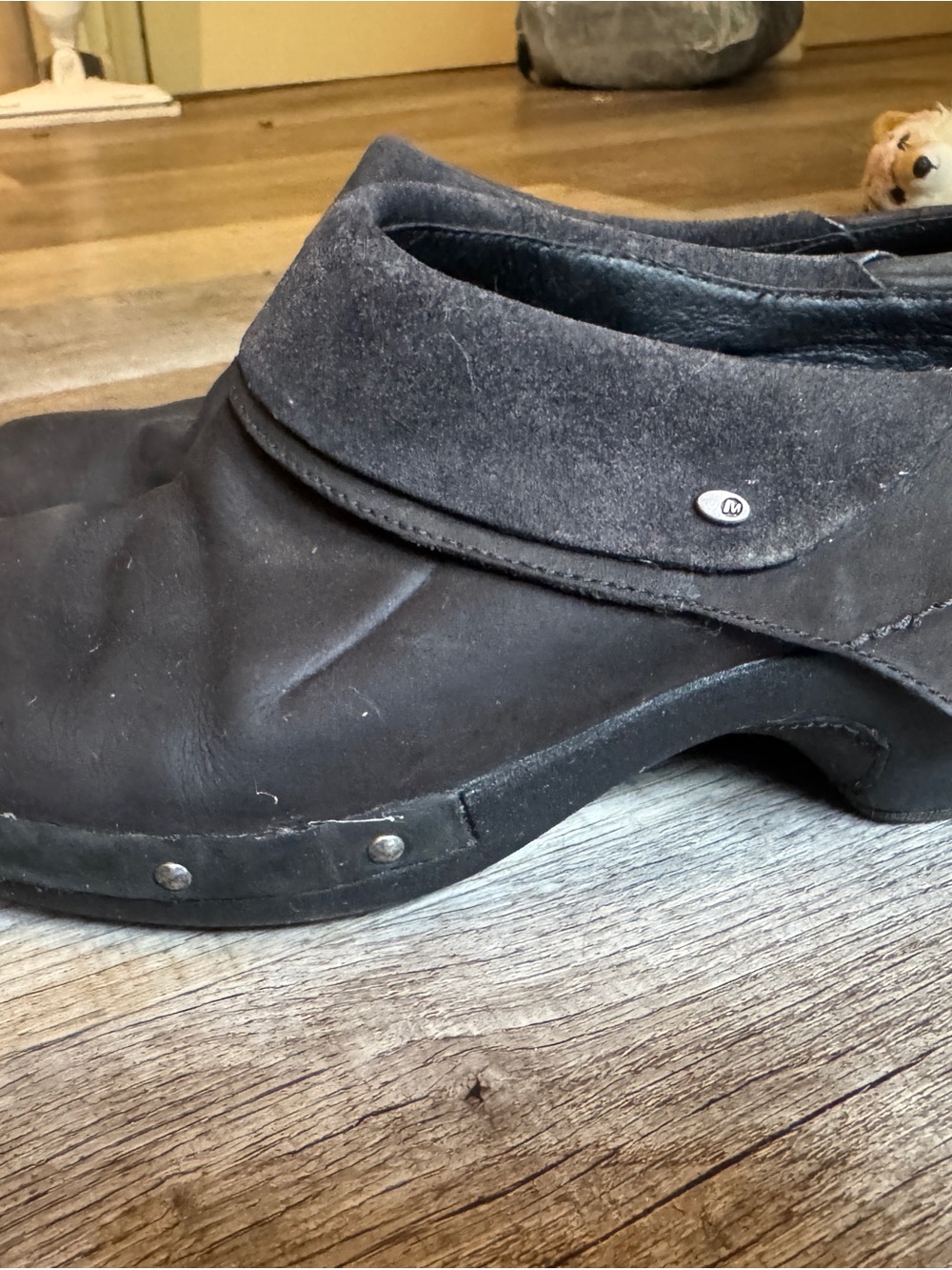Merrell Black Suede Slip-On Clog